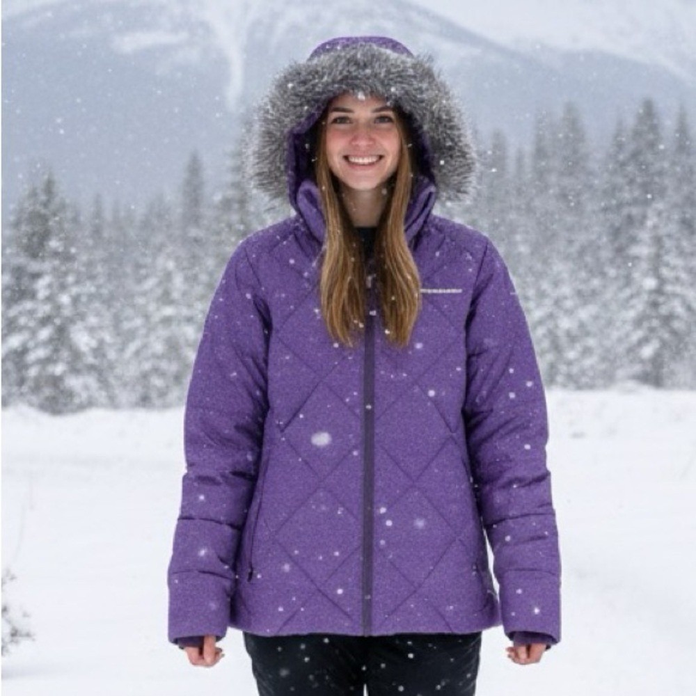 Women's purple Columbia Icy Heights II Down Jacket size M EUC